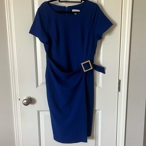 Royal Blue Wrap Sheath Dress